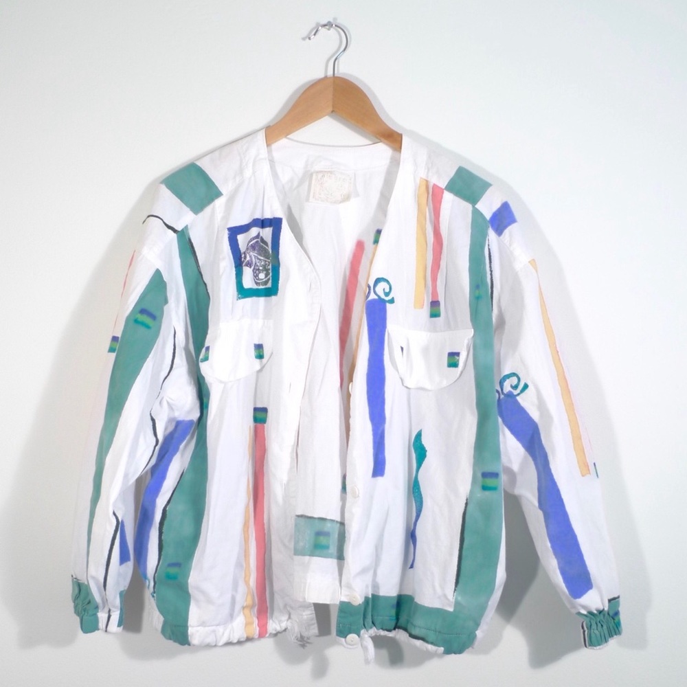 Vintage Light Jacket Beachy Small Medium Tropical